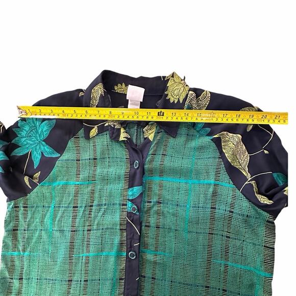 VTG Ali Miles SZ 14 Rayon USA Art-to-wear Button Down Tunic Blouse Geometric - Picture 15 of 16